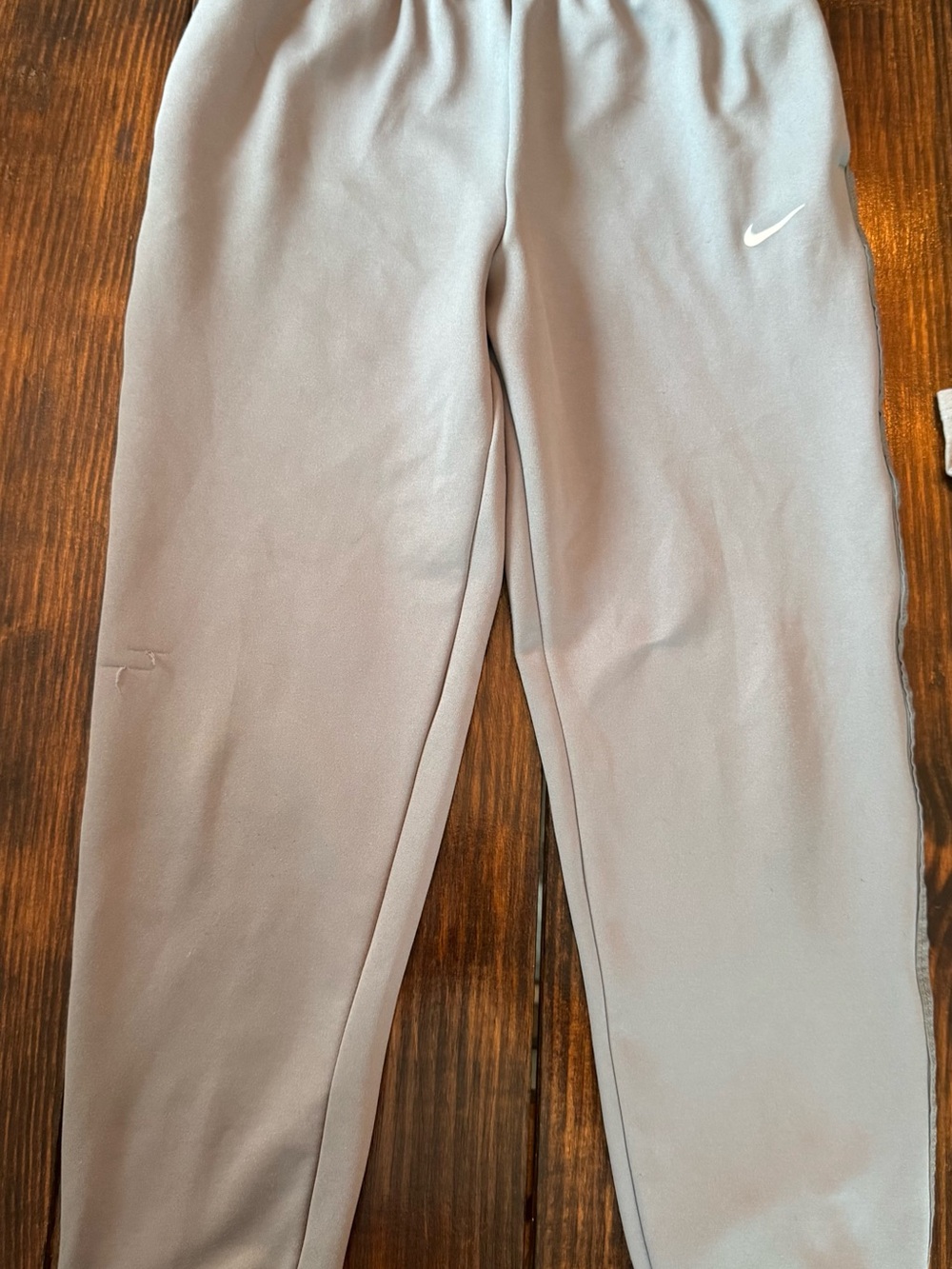 Nike Kids Light Gray Jogger Sweatpants with White Swoosh